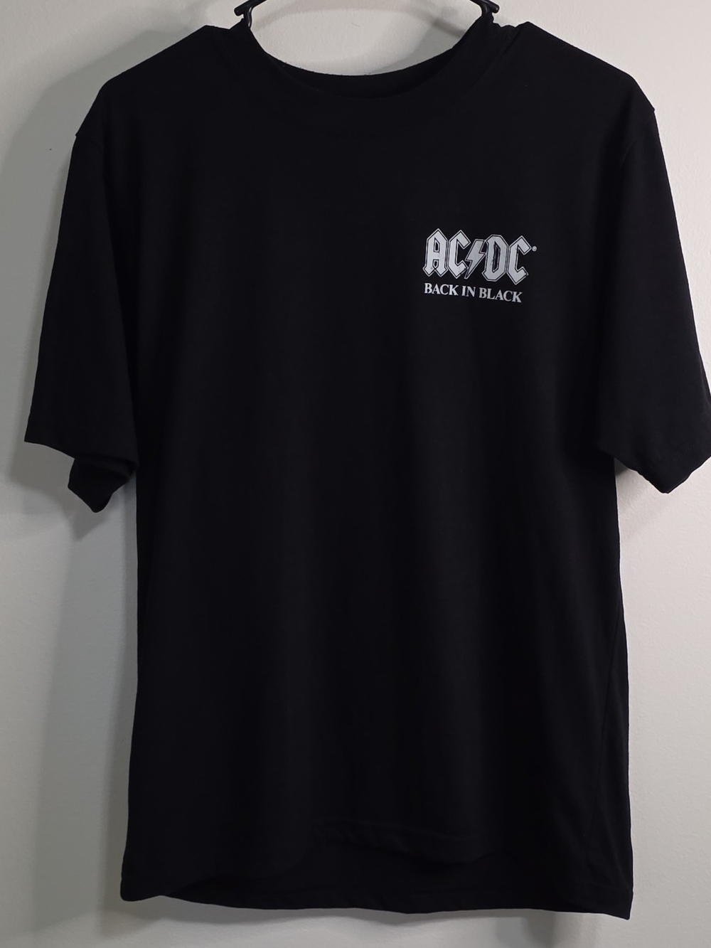 AC/DC Black Short Sleeve 'Back In Black' Logo Tee